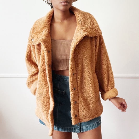 billabong cozy days sherpa fleece jacket - caramel - Picture 3 of 7